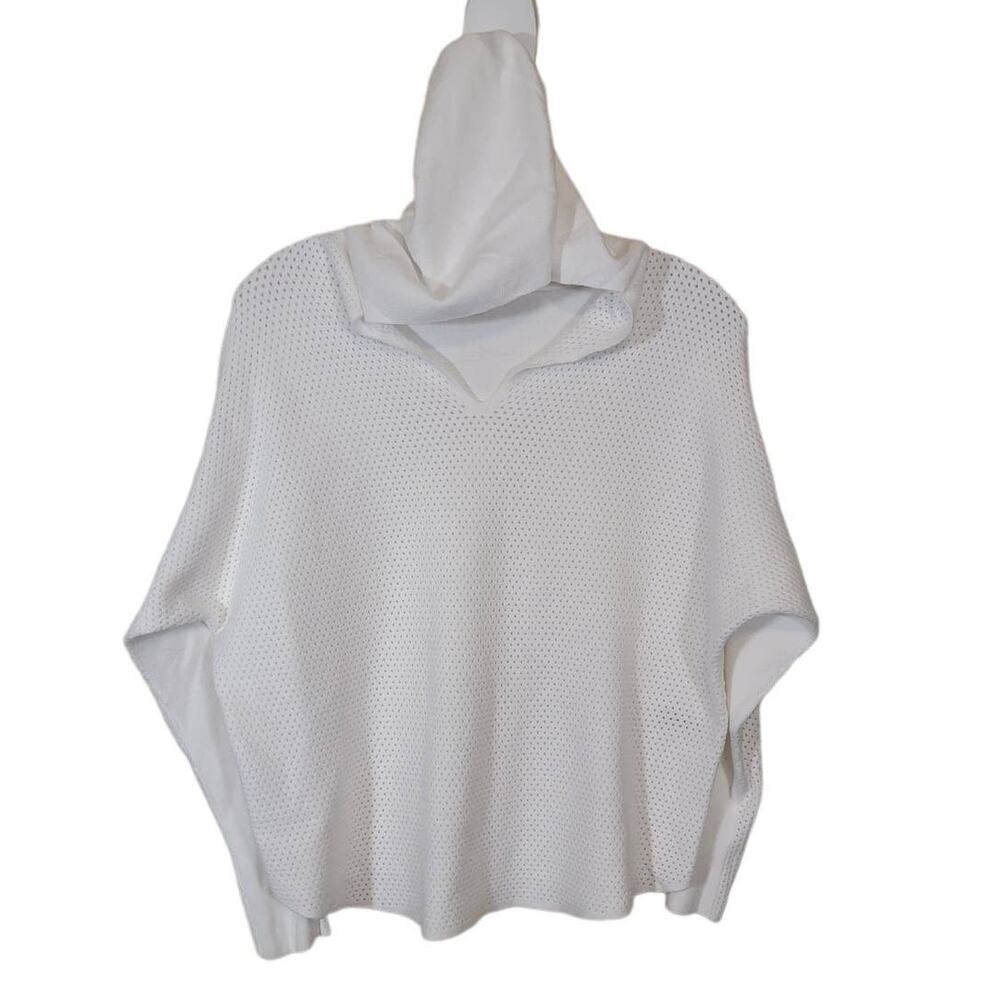 Vila Milano Women's Crop Top Hoodie Sweater Long Sleeves Pullover White Large